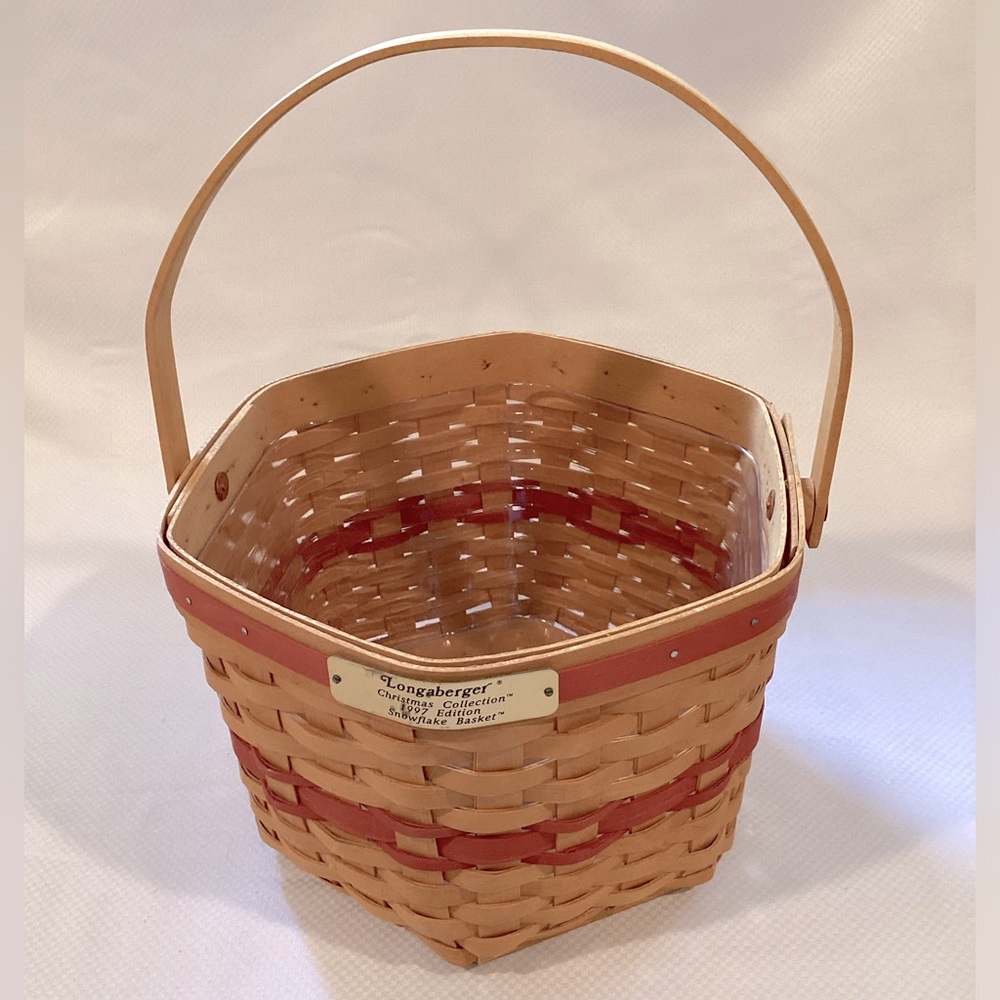 Vintage Longaberger  asket With Protector Handwoven Dresden Ohio USA Christmas